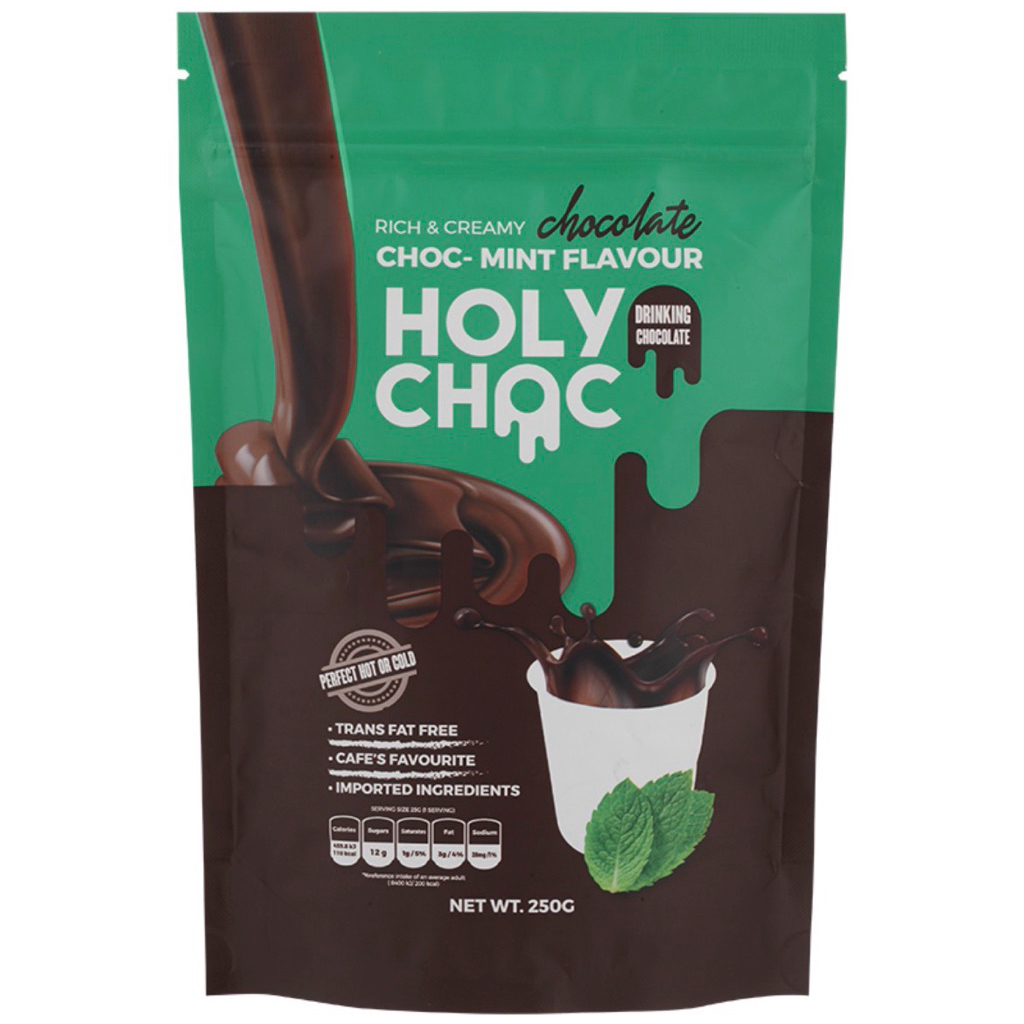 Holy Choc Drinking Mint Chocolate/Drinking Chocolate Sugar Free 200g/Drinking Chocolate Mix/Dark Mil