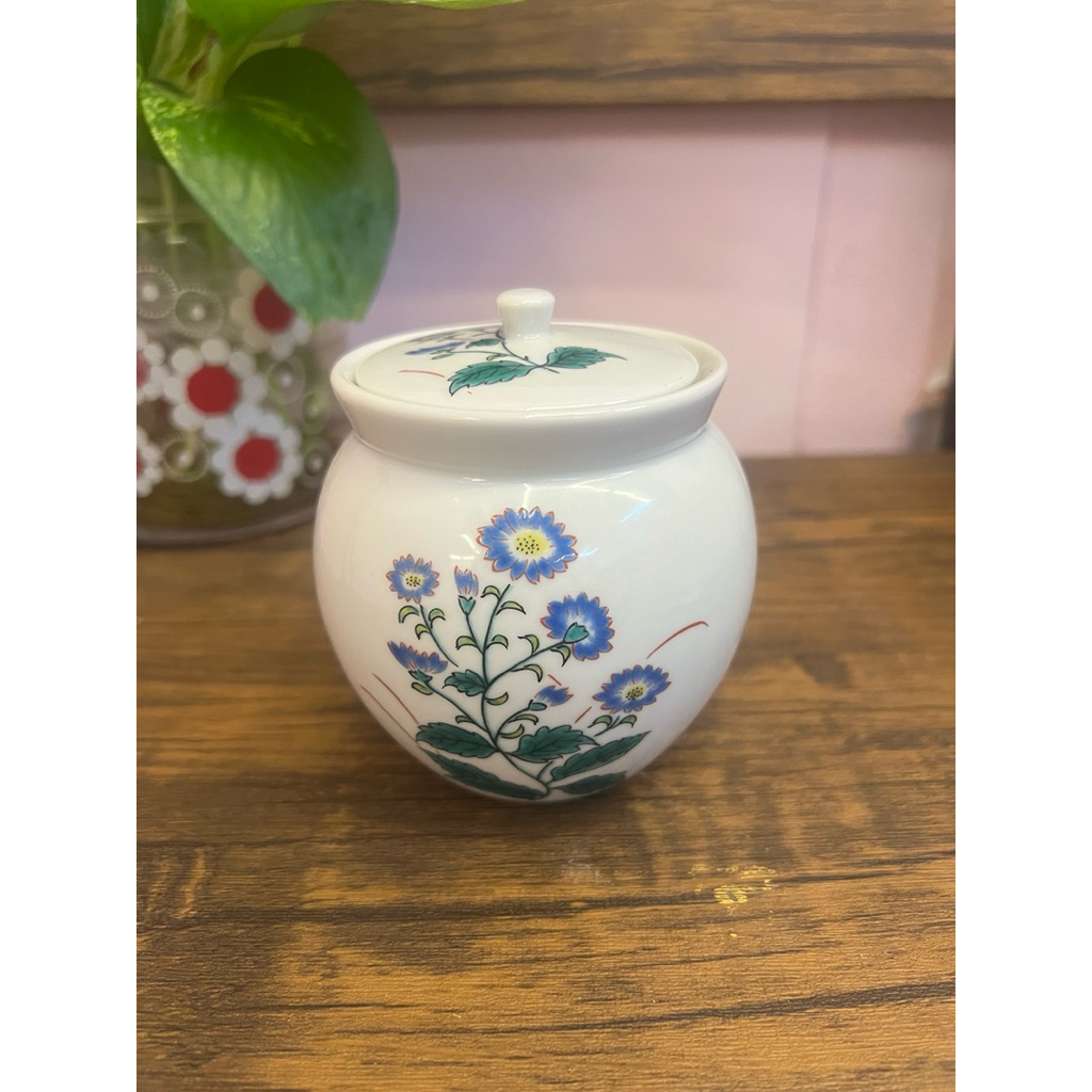 LS05002 - โถฝาปิด ลายดอกไม้ สวยงาม ขนาด 2.5x3.5”