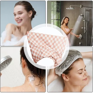หมวกอาบน้ำ 2 ชั้น กันน้ำ อเนกประสงค์ สำหรับผมยาว ผ้าสัมผัสผิวนุ่ม ไม่เลื่อนหลุด แฟชั่นสุดเท่ ใช้ได้หลายครั้ง