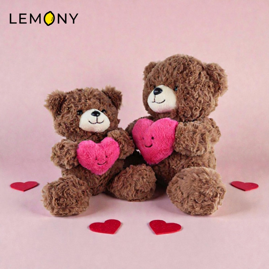 LEMONY دمية دب Teddy يحمل قلباً — صورة 5