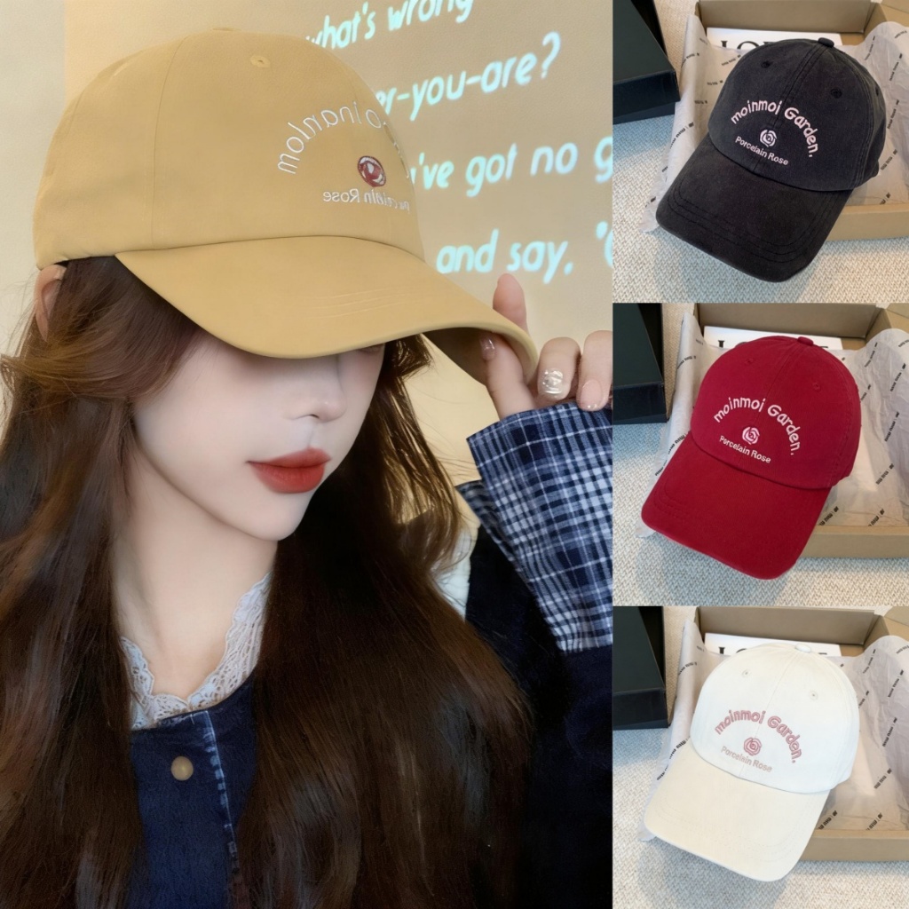 Halo studio พร้อมส่ง🔥หมวกเบสบอลทรงแข็ง ดีไซน์ใหม่สำหรับฤดูใบไม้ผลิ/ฤดูใบไม้ร่วง เหมาะสำหรับศีรษะขนาดใหญ่