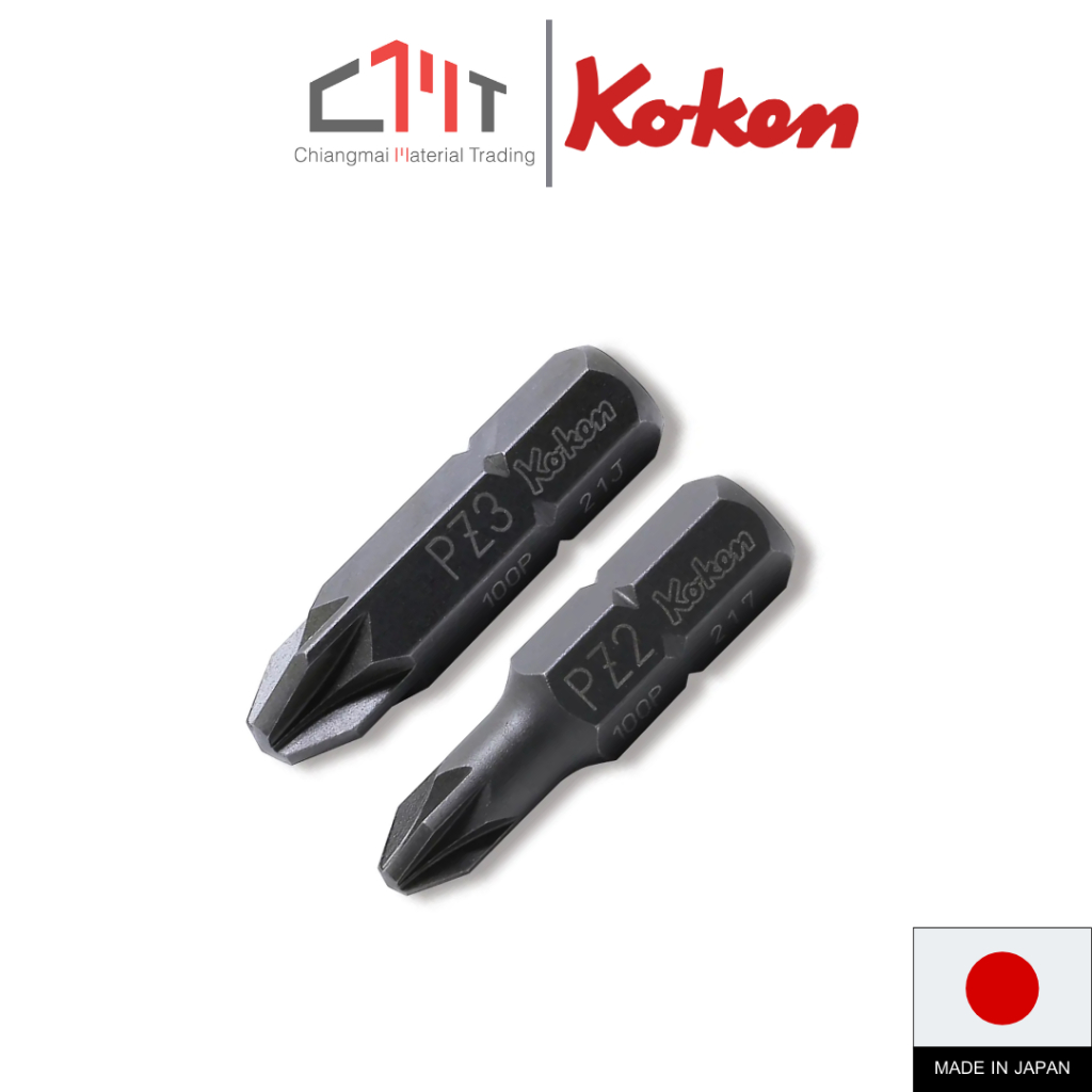 KOKEN ดอกไขควง แฉก Pozi แกน 5/16" ยาว 32mm. No.100P-32(PZ)