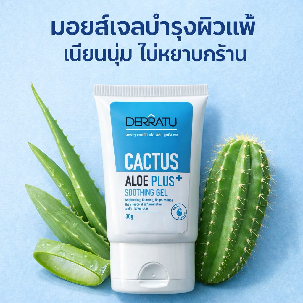 มอยส์เจล Cactus30g บำรุงผิวแพ้ ล็อคความชุ่มชื้น ฟื้นฟูผิวหยาบแห้งกร้าน ลดการระคายเคือง ลอกแสบแดงคัน