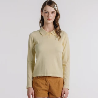 STAYSLAY.BKK | KNITE POLO LONG SLEEVE (เสื้อไหมพรมคอปกแขนยาวทรงสวย มีกระดุม)