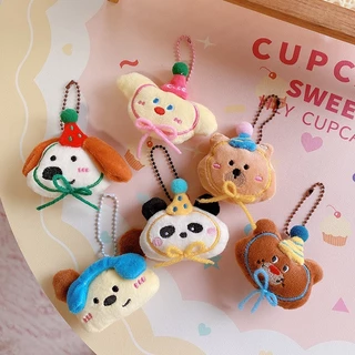 ร้านไทย พร้อมส่ง! พวงกุญแจตุ๊กตา ที่แขวนกระเป๋า ที่แขวนแอร์พอต ของขวัญปัจฉิม เป็นพวงกุญแจ ลายหมาแมว