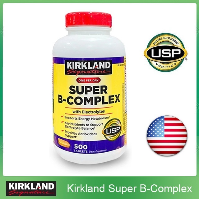 (Exp.11/2027)Kirkland Signature Super B-Complex with Electrolytes, 500 Tablets