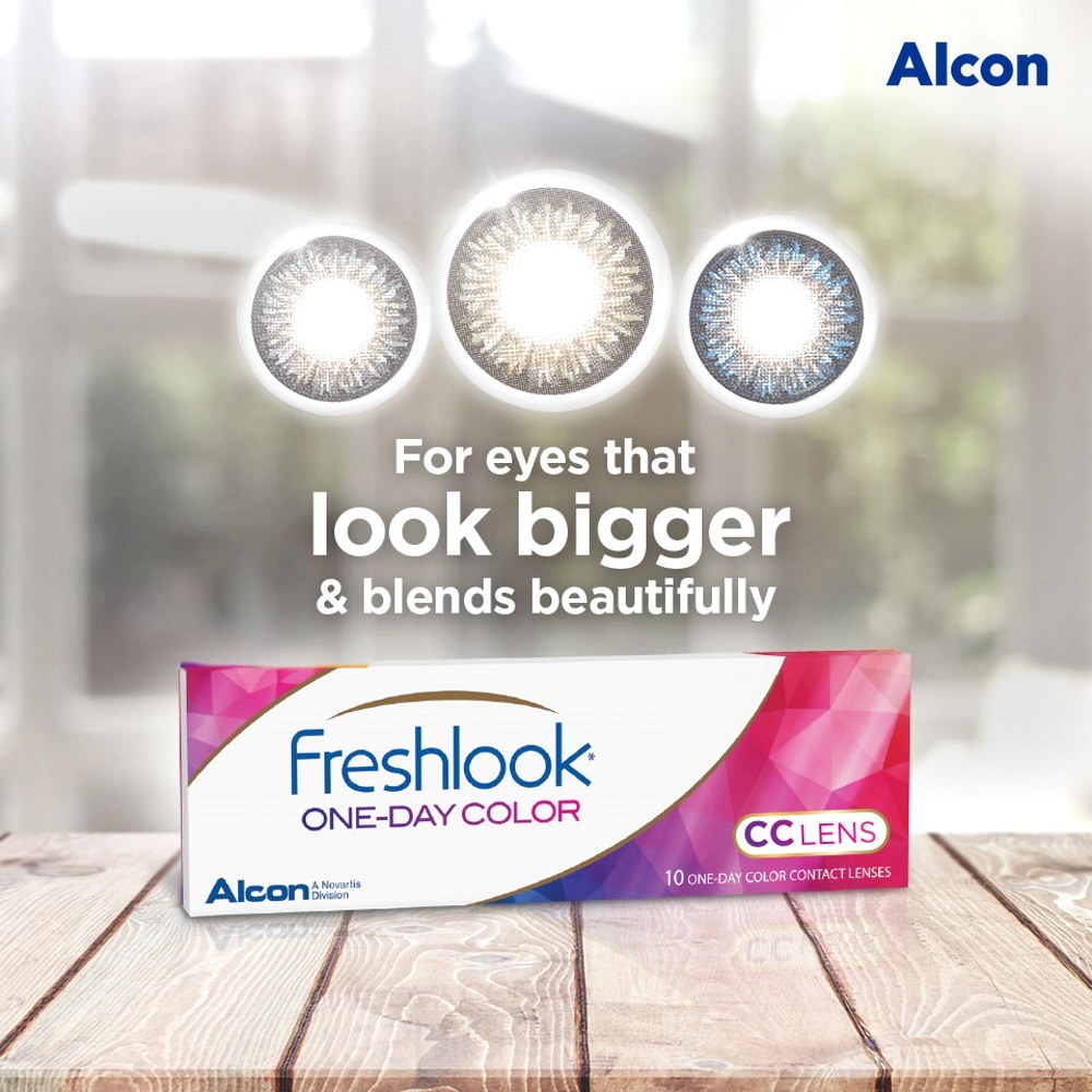 Alcon Freshlook 1-Day Color คอนแทคเลนส์รายวัน 1 กล่อง 5 คู่ 10 ชิ้น ใส่สบาย อมน้ำ 69%