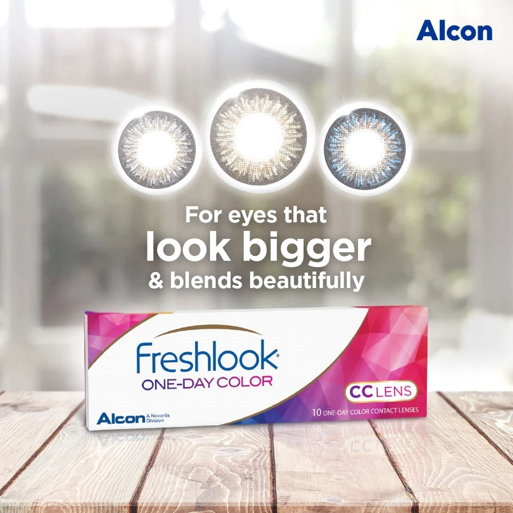 (จัดส่งภายใน1วัน) Alcon Freshlook 1-Day Color คอนแทคเลนส์รายวัน 1 กล่อง 5 คู่ 10 ชิ้น ใส่สบาย อมน้ำ 69%
