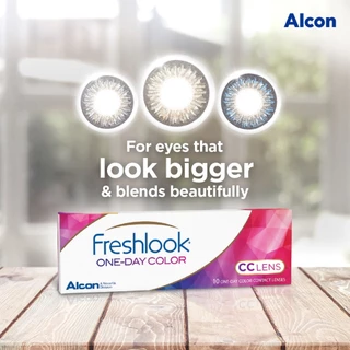 (จัดส่งภายใน1วัน) Alcon Freshlook 1-Day Color คอนแทคเลนส์รายวัน 1 กล่อง 5 คู่ 10 ชิ้น ใส่สบาย อมน้ำ 69%