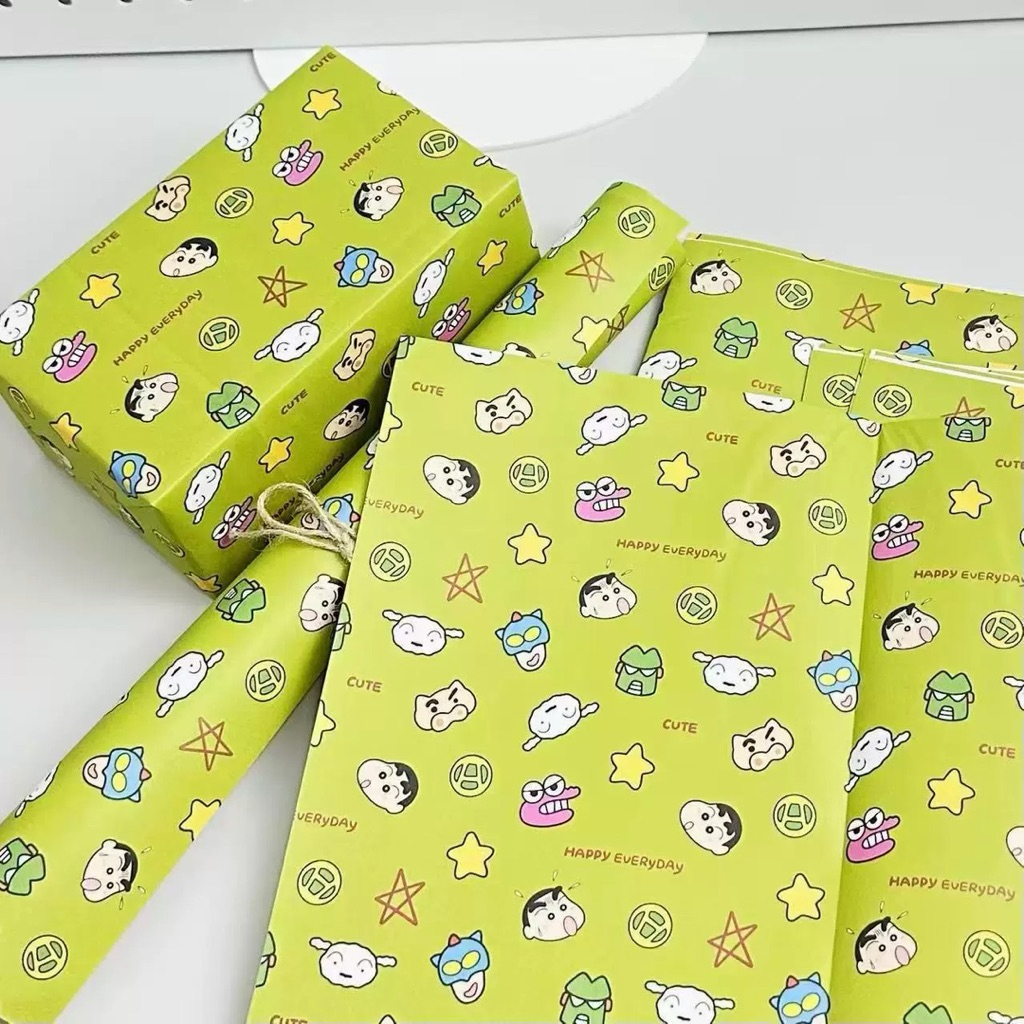 🚀✨🇹🇭ส่งด่วน (50x70CM) ชินจังมาแล้วว 💚 กระดาษห่อของขวัญลาย ชินจัง (Crayon Shin-chan) สุดน่ารัก ลายการ์ตูนดัง✨🫧🥰