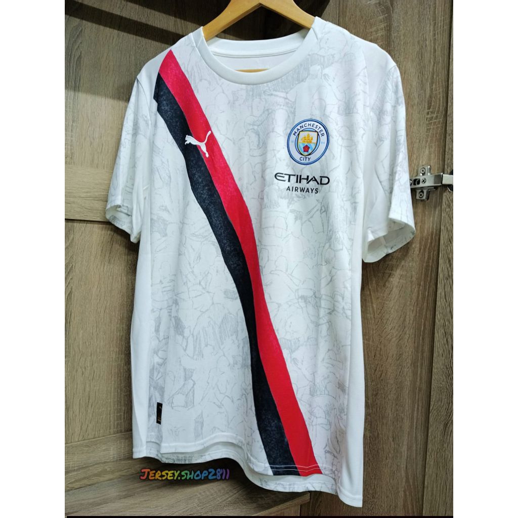 เสื้อฟุตบอลแท้ ทีมแมนซิตี้ x Kidsuper ⚪ ปี 2025 เสื้อแมนซิตี้ ManchesterCity