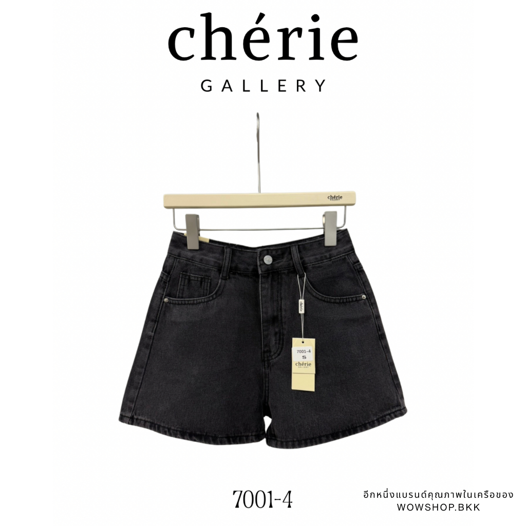 WOWSHOP CR7001-4 ขาสั้น ยีนส์ไม่ยืด สีดำฟอก ทำเย็บปลายขา ทรงสวย ใส่ง่าย สีสวยมาก
