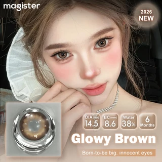 Magister & Realcon 0°-600° คอนแทคเลนส์สายตาสั้น สีน้ำตาลเทา Buff Brown Glacier Blue คอนแทคเลนส์ 14.2MM