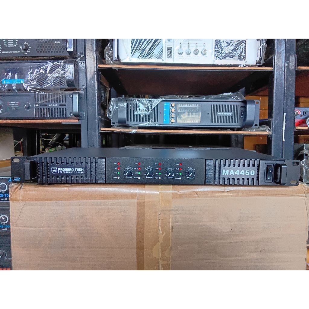 แอมป์ขยาย PROEUROTECH 4CH 1U สวิชชิ่ง คลาสD MA-4450 - 4CHx450W 8โอม 4CHx650W 8โอม