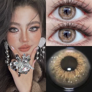 ✨【ซื้อ2คู่แถม ลิปสติก+ตลับ🐱】Midroo [COD] เลนส์สายฝอ เลนส์แฟชั่นสีชัด OMG&DNA&Apex-Brown/Grey-14.0 รายเดือน