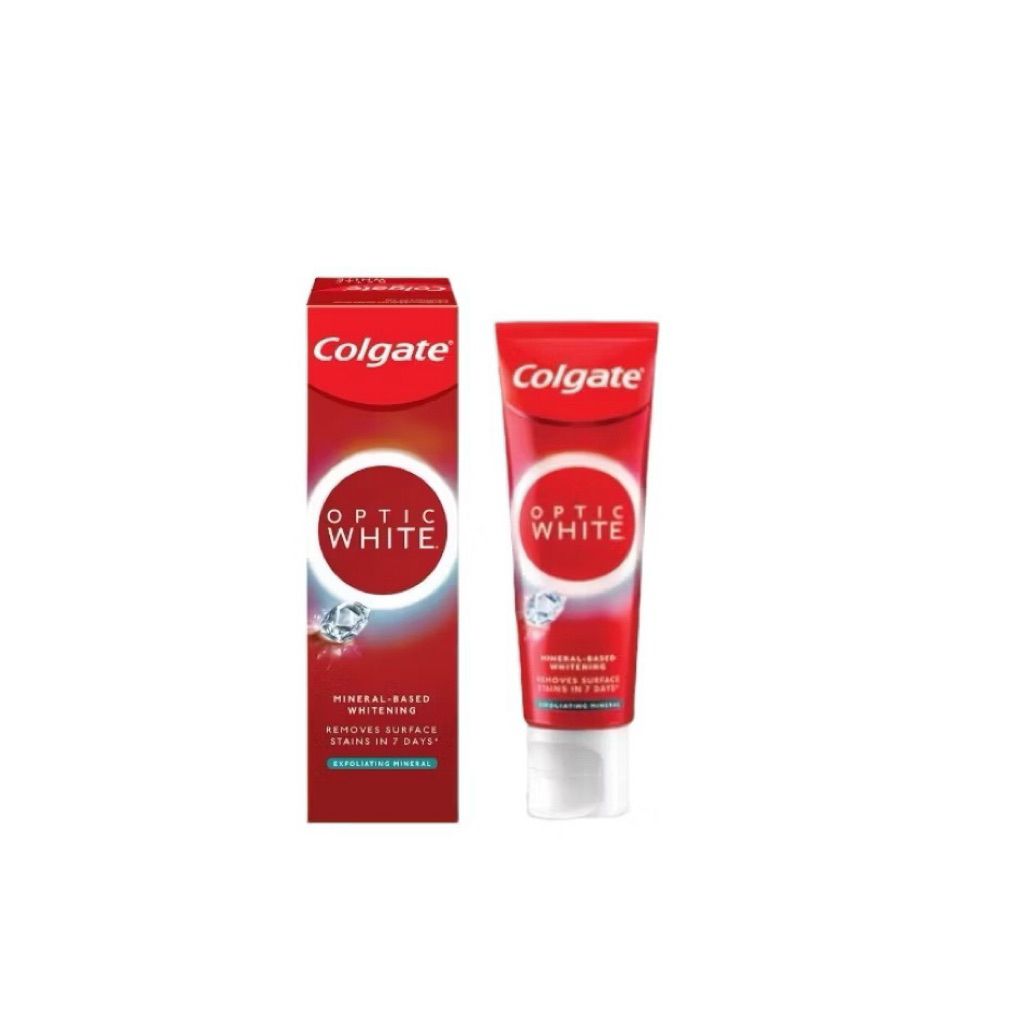 Colgate แท้100% ยาสีฟัน คอลเกต อ๊อพติค ไวท์ เฮ็กซ์โฟลิเอตติ้ง มิเนอรัลขนาด100 กรัม colgate optic white