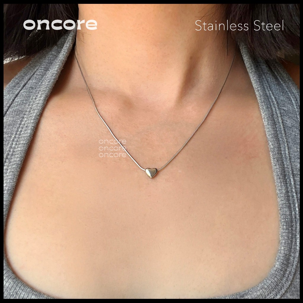 Oncore | สร้อยสแตนเลสรุ่น Amour สร้อยคอหัวใจจิ๋ว ทนน้ำ ทนเหงื่อ (Nickel Safe)