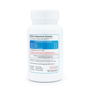 Magnesium Glycinate (60 แคปซูล) WellEver แมกนีเซียม ไกลซิเนท หลับสบาย ผ่อนคลายกังวล