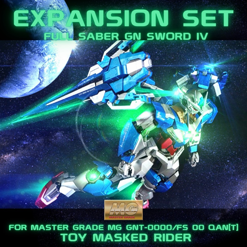 พร้อมส่ง พาร์ทเสริม สำหรับ MG 1/100 00 QAN[T] GN SWORD IV FULL SABER มีวงแหวน