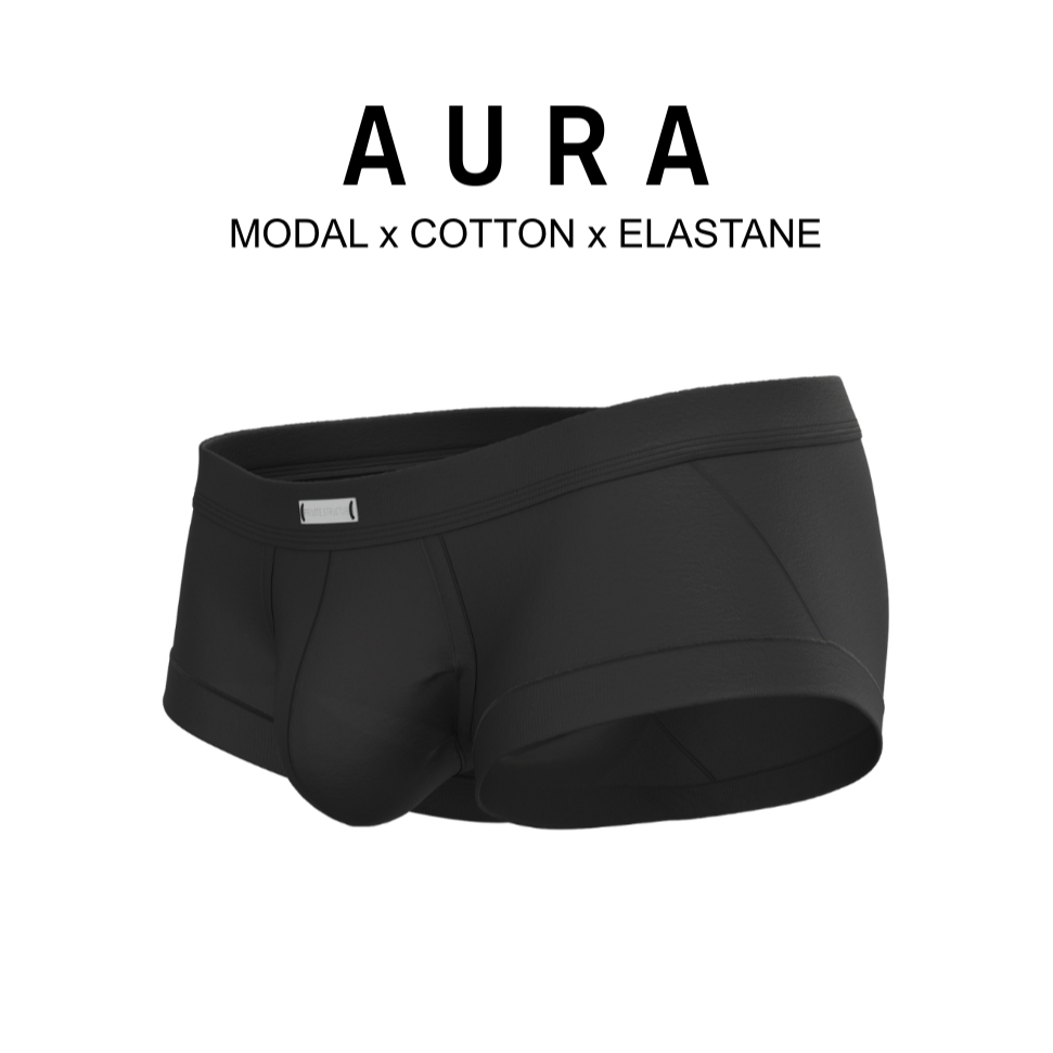 [เป้าใหญ่-ใส่สบาย] Private Structure กางเกงชั้นในชาย รุ่น AURA-Modal Blended Trunk – Charcoal Ash [4809]