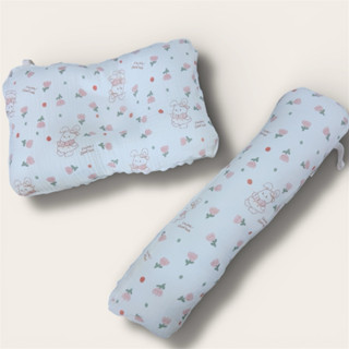 Setคู่ หมอนหลุม+หมอนข้าง เด็กแรกเกิด หมอนมัสลินย่นดอทมิ้งค์ …