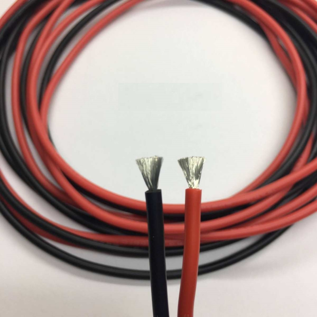 สายไฟ 16AWG 18AWG 20AWG 14AWG 12AWG 10AWG  5 เมตร สายไฟสิลิโคน (สีดำ 2.5 เมตร + สีแดง 2.5 เมตร )