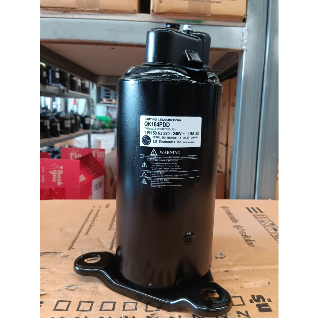 คอมเพรสเซอร์แอร์ มือสอง ยี่ห้อ LG รุ่น QK164PDD  ขนาด 9000 BTU R22