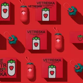 VETRESKA ถุงเก็บอึ กลิ่นสตอเบอร์รี่ Strawberry Pet Poop