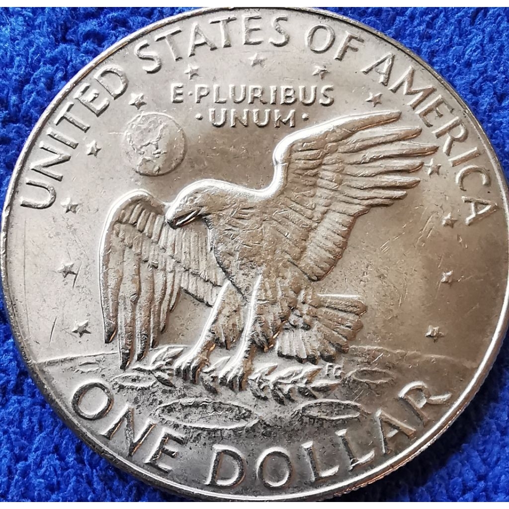 เหรียญ​สหรัฐอเมริกา​ USA, 1 Dollar, (รุ่น​Eisenhower), #​2748, ใช้แล้ว