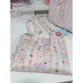 carryme-ถุงผ้าลายพิเศษ⭐️รุ่นประหยัด แถมโบว์ มีซัป ผ้าบาง มีกระดุมแม่เหล็ก ใส่ A4 iPad Pro 13 MacBook