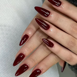 [ถูกสุด พร้อมส่ง]ปีใหม่ สีแดง เล็บปลอมยาว เล็บปลอมดีไซน์ไม่ซ้ำใคร