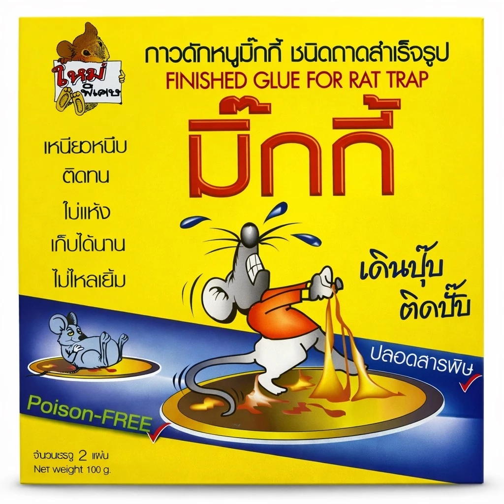 กาวดักหนูมิ๊กกี้ (Micky Glue Trap)เหนียวหนึบพิเศษ ติดทน ไม่เแห้ง เก็บได้นาน ไม่ไหลเยิ้ม