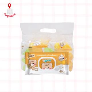 Lalabear ลาลาแบร์ ทิชชู่เปียก แพค6ห่อ บรรจุห่อ65แผ่น สูตรอ่อนโยน เด็กน้อย ทำความสะอาด จากคุมะ