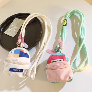 พร้อมส่ง เครื่องประดับแขวน โทรศัพท์มือถือส สายสะพายข้างยาว กระเป๋าใส่เหรียญดีไซน์เก๋ กระเป๋าสีเหลืองสไตล์อินส