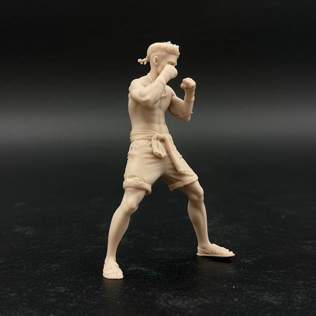 โมเดลนักมวยไทย 1:35 สูง 5 ซม. | Resin 3D Printing ความละเอียดสูง | Miniature Muay Thai Figure