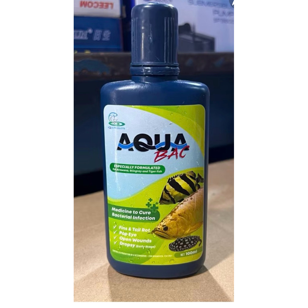 [พร้อมส่ง] Aqua Bac , Bacta 100 ml สำหรับปลามังกร arowana , ปลาเสือตอ และปลากระเบน และปลาสวยงาม