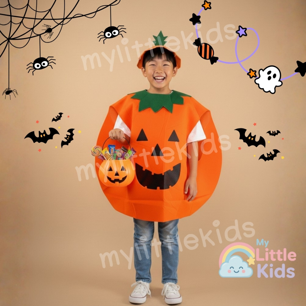 ชุดฟักทอง pumpkin ชุดแฟนซีผัก ชุดผักผลไม้ สำหรับเด็กและผู้ใหญ่ ใส่ไปงานโรงเรียน Halloween วันฮาโลวีน ปาร์ตี้ ชุดครอบครัว