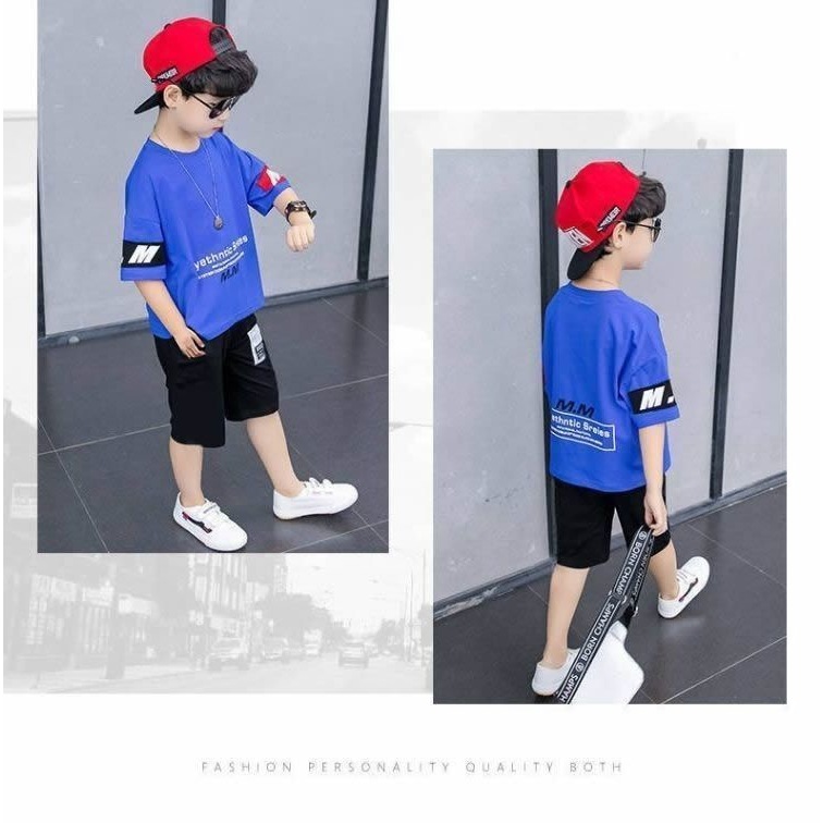 （เสื้อผ้า + กางเกง）ฤดูร้อนเด็กชายแขนสั้นสูท 2026 ใหม่เด็กกางเกงคาปรีบางขนาดกลางขนาดใหญ่เด็กสองชิ้นชุดเกาหลี ราคา ถูกที่สุด ดีลบีเคเค แกลเลอรีภาพที่ 6