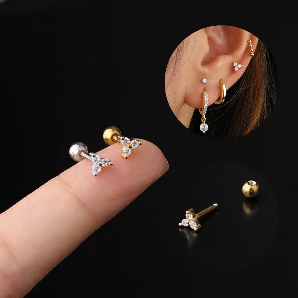 BBLOGO20จิวดอกไม้จิวเกาหลี ก้าน 1.2 mm. (ราคา1 ข้าง)