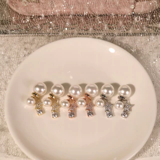 Socrush.bkk | SPARKLE PEARL earrings | SE-038 | ต่างหู ดาว มุก เพชร