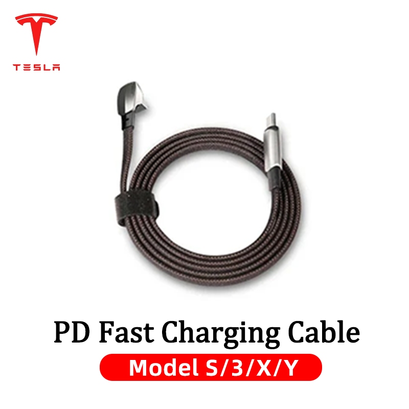 🚚จัดส่งจากไทย🚚 สายชาร์จ ชาร์จเร็ว Tesla Model S 3 X Y 90 องศา USB Type C 60W สายชาร์จโทรศัพท์มือถือรถ