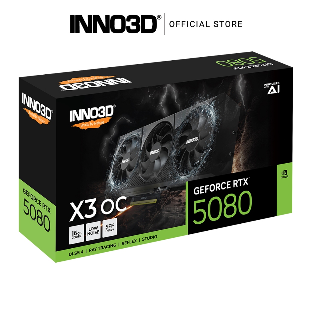 VGA INNO3D RTX 5080 X3 OC 16GB GDDR7 3XDP-HDMI : N50803-16D7X-17603930
