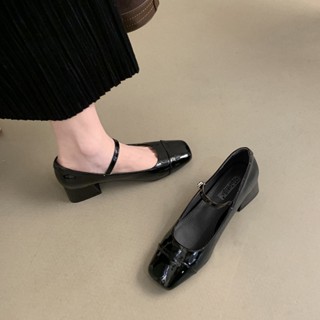 จัดส่งในไทย รองเท้าคัทชูแฟชั่นคุณผู้หญิง สายทำงานออกงานห้ามพ…