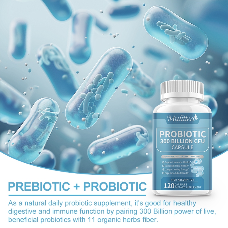 Mulittea Probiotic Hard Capsules 300Billion CFU โปรไบโอติก เสริมภูมิคุ้มกัน ระบบย่อยอาหาร ลำไส้ ให้พลังงานยาวนาน 120เม็ด ราคา ถูกที่สุด ดีลบีเคเค แกลเลอรีภาพที่ 7