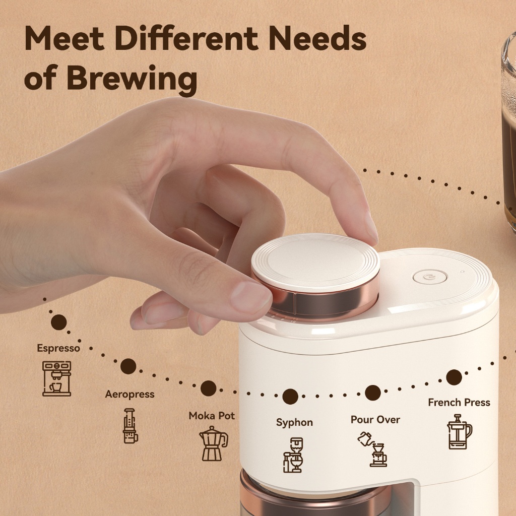 เครื่องบดกาแฟไฟฟ้าพกพา Portable Coffee Grinder Rechargeable Cordless Coffee Bean Grinder for Espresso/Drip/Cold Brew - รูปที่ 2