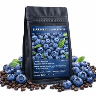 Blueberry Candy Coffee ชอปปี้2 เมล็ดกาแฟกลิ่น และรสชาติโทนเบอร์รี่หอมๆ