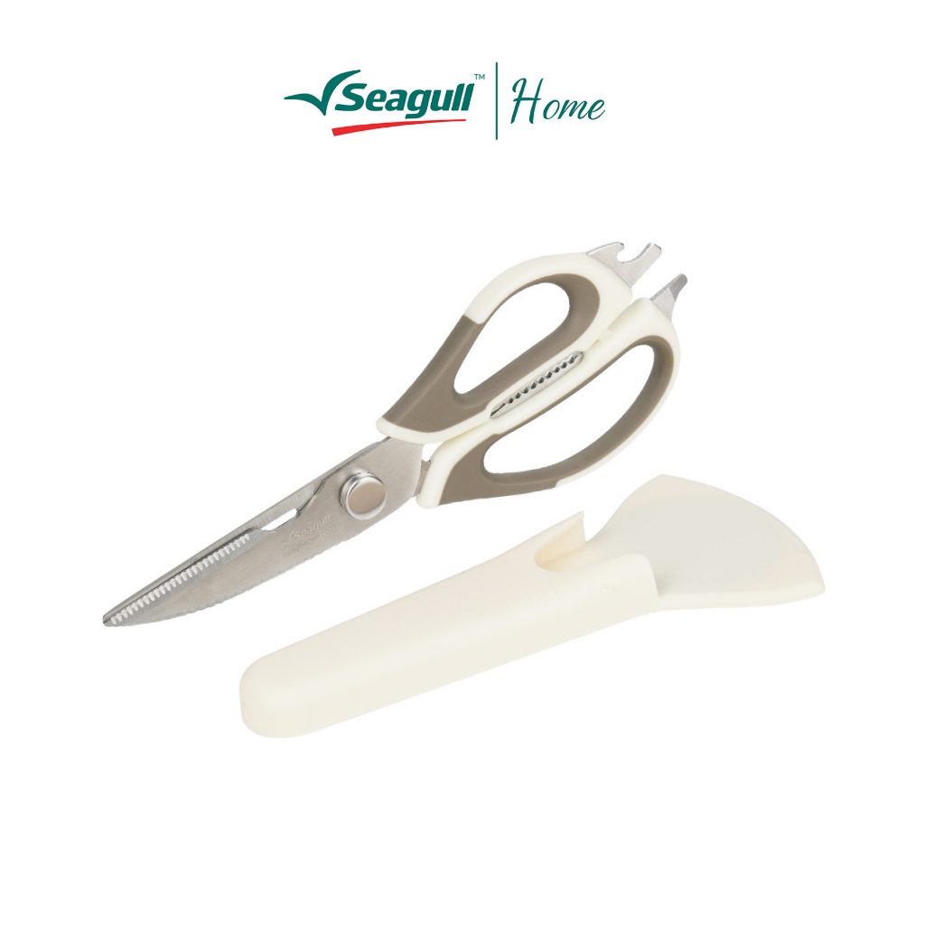 Seagull กรรไกรครัวพร้อมปลอก 9 นิ้ว ถอดล้างได้ รุ่น อีซี่ Easy Detachable Kitchen Scissors with Sheath