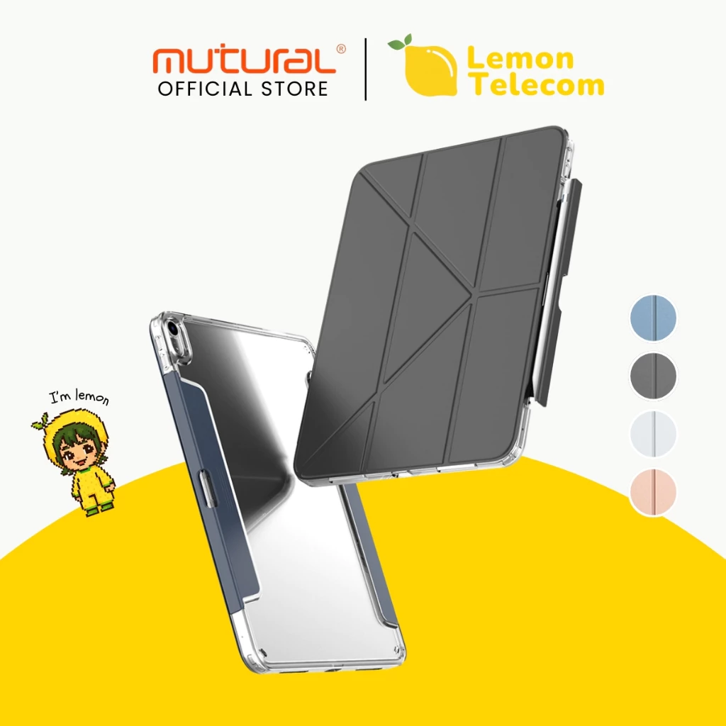 เคสไอแพดพับจีบดึงช่องปากกา Mutural Qingya series พับตั้ง3แบบกันรอยเบาบางสบายมือ สำหรับ ipad ใหม่ทุกรุ่น