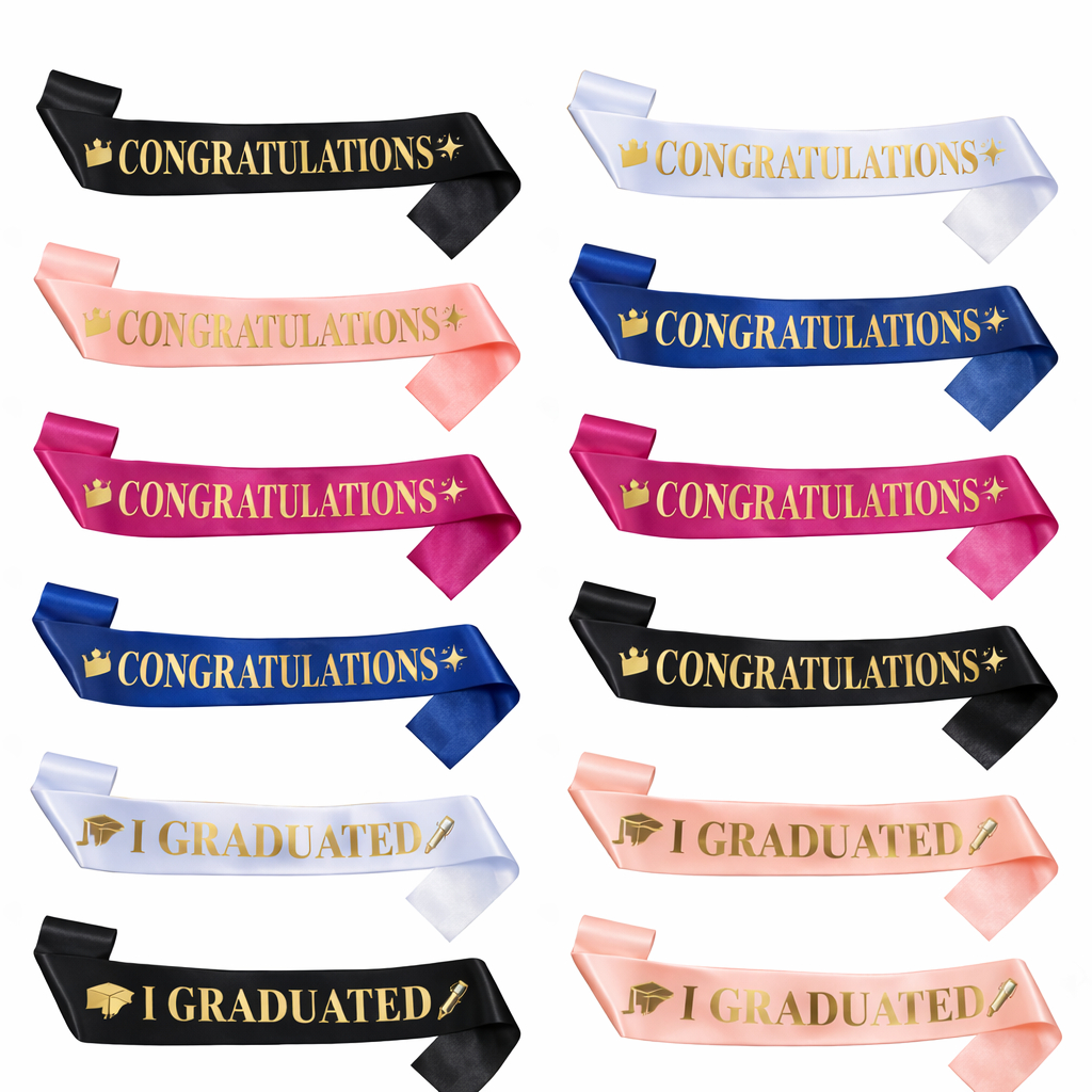 สายสะพาย ปัจฉิม รับปริญญา เรียนจบ พรอพ ถ่ายรูป Congratulation Sash / Congrats Grad Photo Prop / I Graduated
