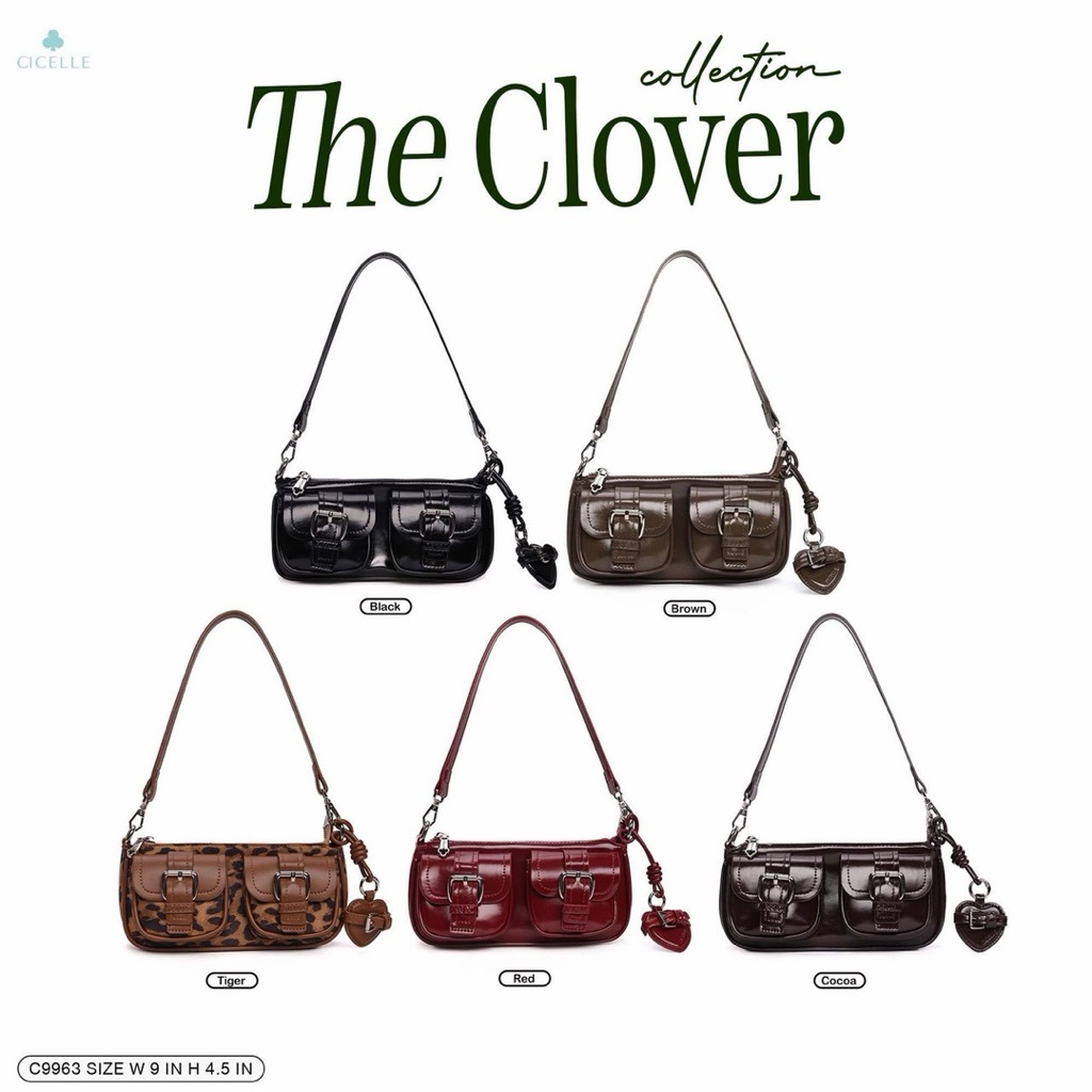 กระเป๋าสะพายไหล่ Clover CICELLE🤍🖤แท้💯 มีกล่องcicelle 9963